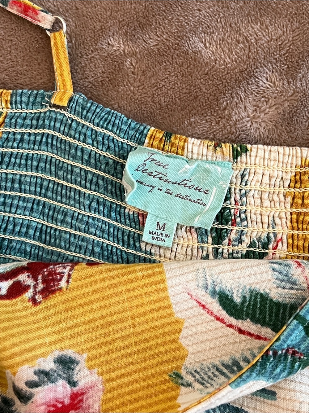 True Destinations Tropical Print Maxi Dress in Teal and Multicolor - Picture 4 of 9